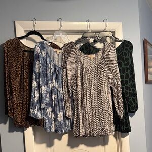 Michael Kors Women's Blouses - Leopard, Blue, Black, Green